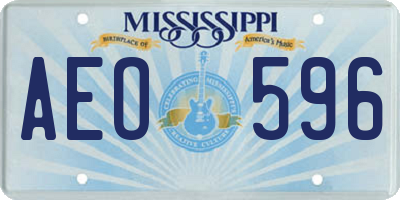 MS license plate AEO596