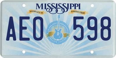 MS license plate AEO598