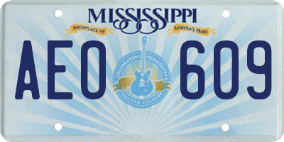 MS license plate AEO609
