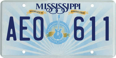 MS license plate AEO611