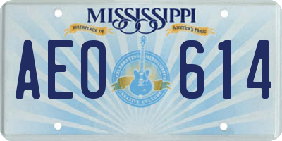 MS license plate AEO614