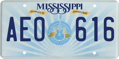 MS license plate AEO616
