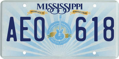 MS license plate AEO618