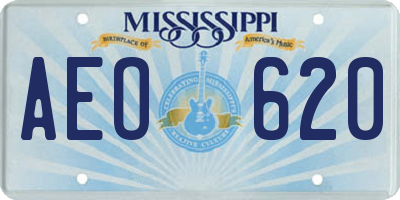 MS license plate AEO620