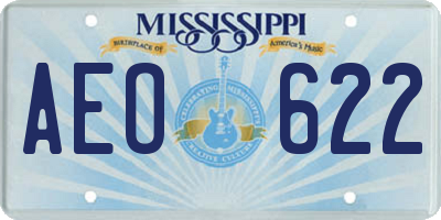 MS license plate AEO622
