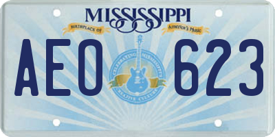 MS license plate AEO623