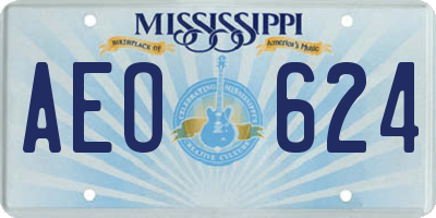MS license plate AEO624