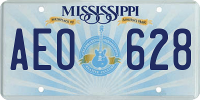 MS license plate AEO628
