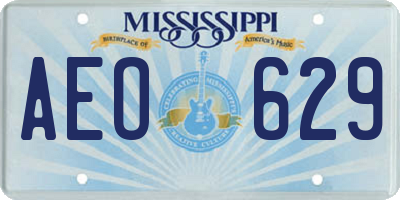 MS license plate AEO629