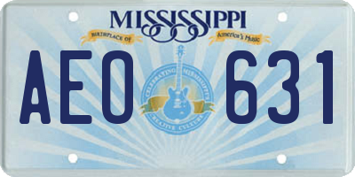 MS license plate AEO631