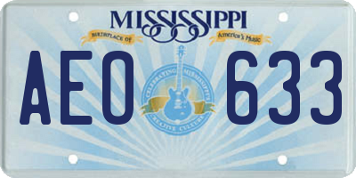 MS license plate AEO633