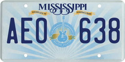 MS license plate AEO638