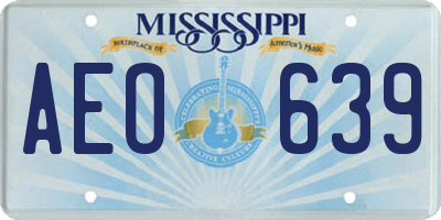 MS license plate AEO639