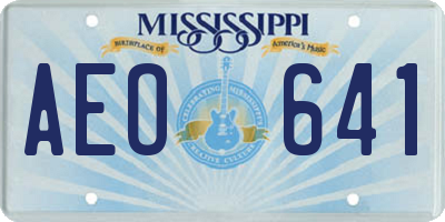 MS license plate AEO641