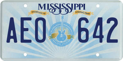 MS license plate AEO642