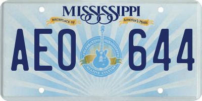 MS license plate AEO644