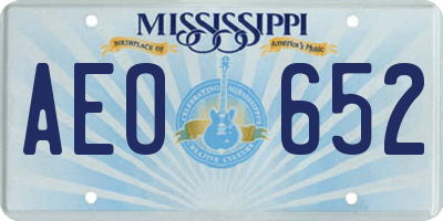 MS license plate AEO652