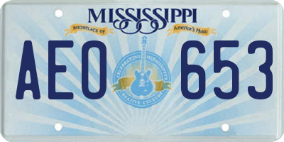 MS license plate AEO653