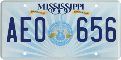 MS license plate AEO656
