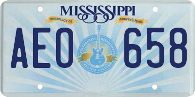 MS license plate AEO658