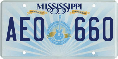 MS license plate AEO660