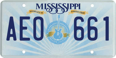 MS license plate AEO661