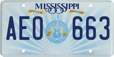 MS license plate AEO663