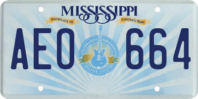 MS license plate AEO664