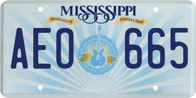 MS license plate AEO665