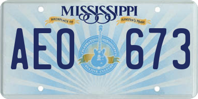 MS license plate AEO673