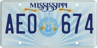 MS license plate AEO674