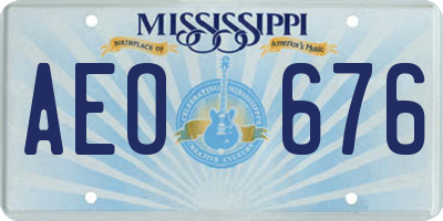 MS license plate AEO676