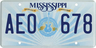 MS license plate AEO678