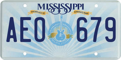 MS license plate AEO679