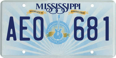 MS license plate AEO681