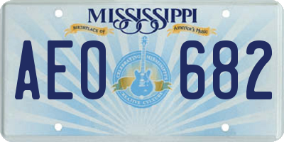 MS license plate AEO682