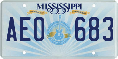 MS license plate AEO683