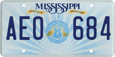 MS license plate AEO684