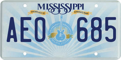 MS license plate AEO685