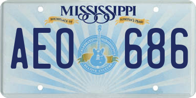 MS license plate AEO686