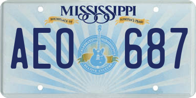 MS license plate AEO687