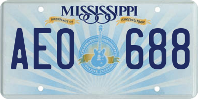 MS license plate AEO688