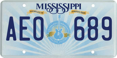 MS license plate AEO689