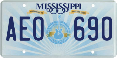MS license plate AEO690