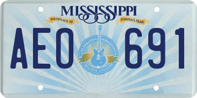MS license plate AEO691