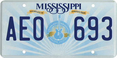 MS license plate AEO693