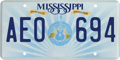 MS license plate AEO694