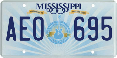 MS license plate AEO695