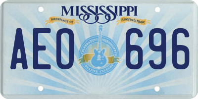 MS license plate AEO696