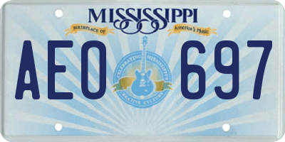 MS license plate AEO697